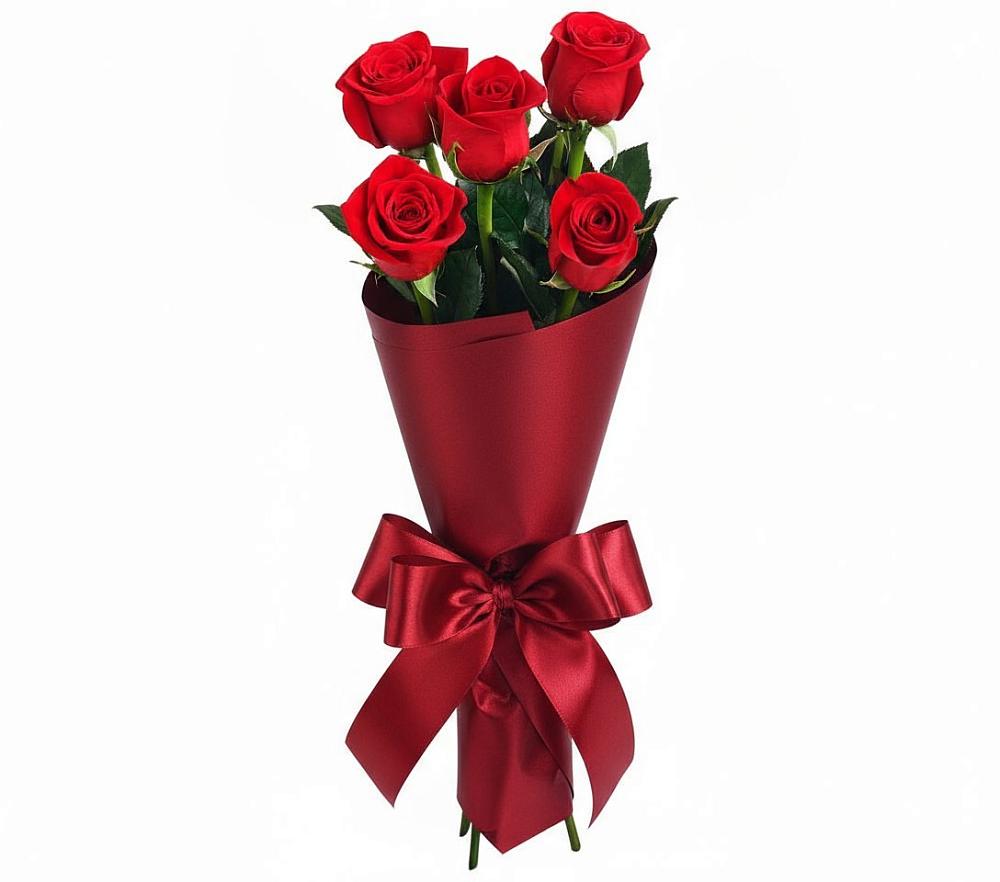 Букет 5 Красных роз Эдлесс Лав в Слободе Воронежской области