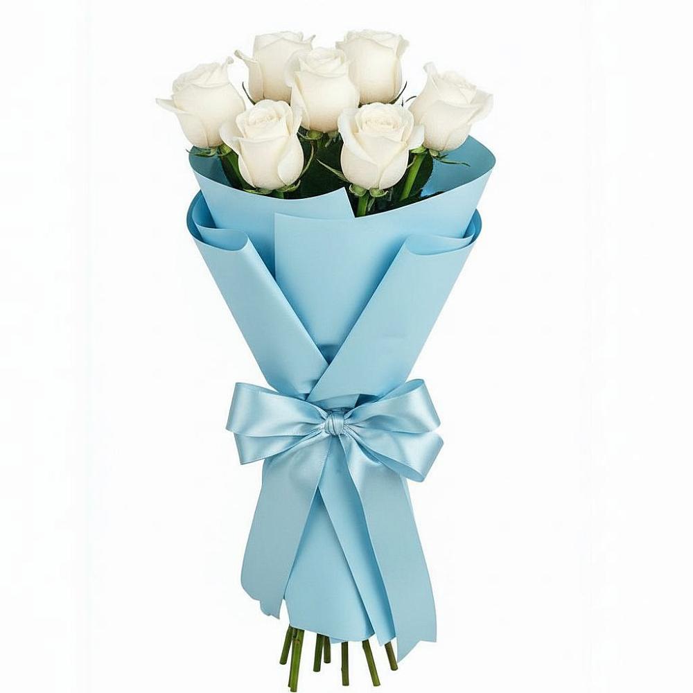 Букет 7 белых роз Проуд в Слободе Воронежской области