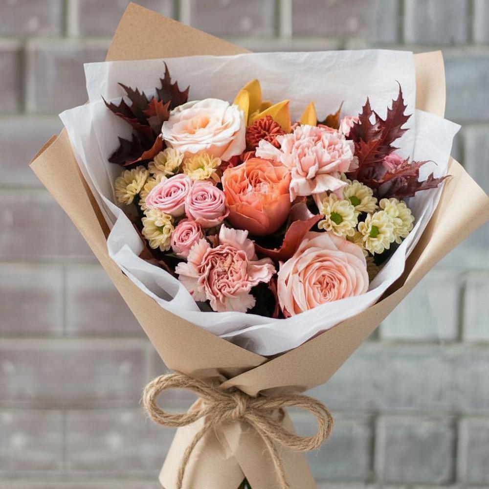 Букет цветов из: Гвоздики, Хризантемы и Розы в Слободе Воронежской области