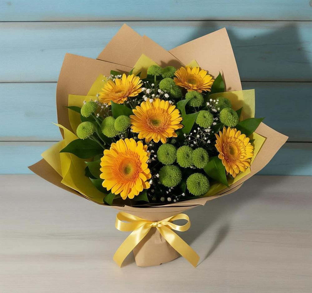 Букет цветов из: Герберы и Хризантемы в Слободе Воронежской области