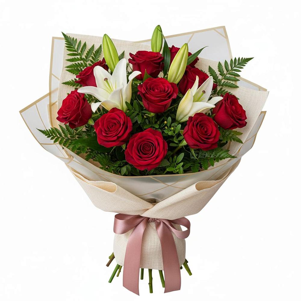 Букет цветов из: Лилии и Розы в Слободе Воронежской области