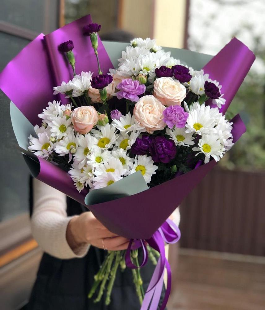 Букет цветов из: Хризантемы, Гвоздики и Розы в Слободе Воронежской области