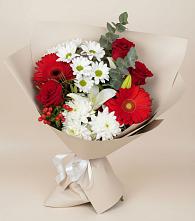 Букет цветов из:  Розы, Хризантемы, Герберы и Лилии в Слободе Воронежской области