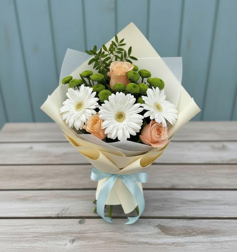 Букет цветов из: Герберы, Розы и Хризантемы в Слободе Воронежской области