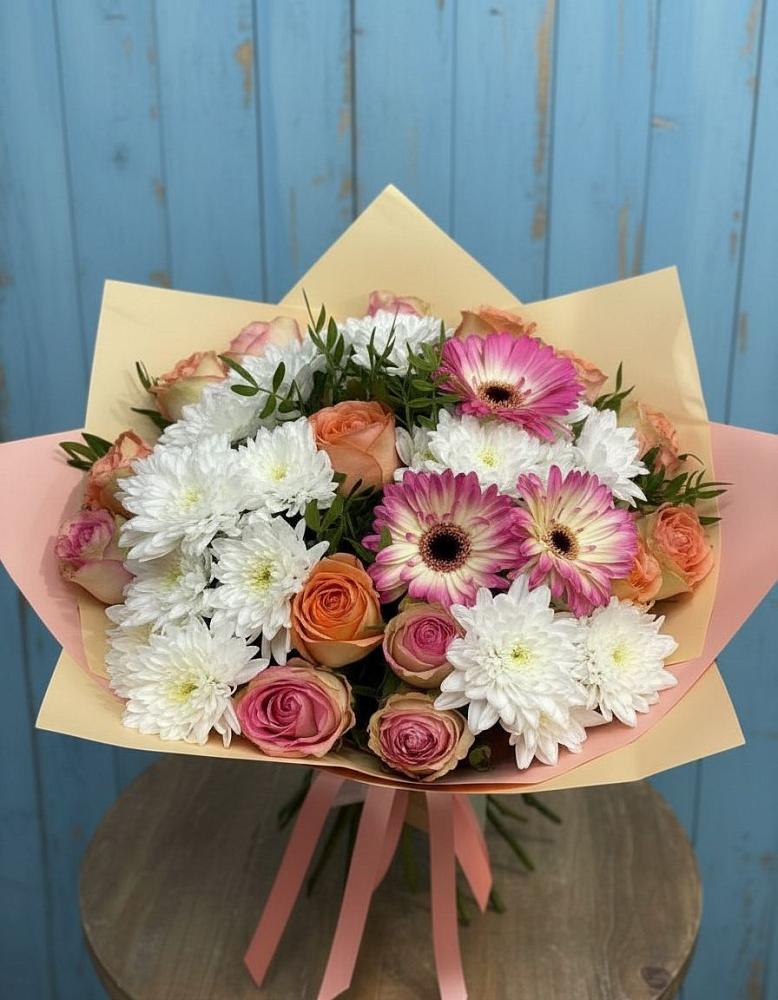 Букет цветов из: Розы, Герберы и Хризантемы в Слободе Воронежской области