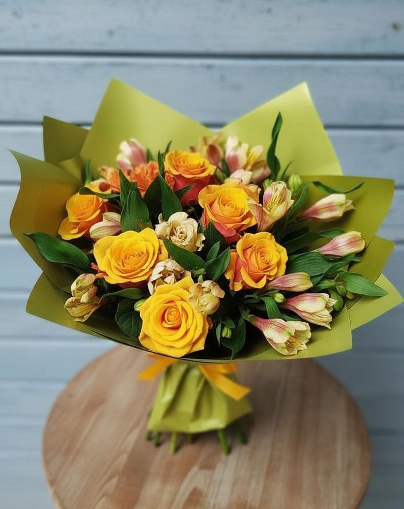 Букет цветов из: Альстромерии и Розы в Слободе Воронежской области