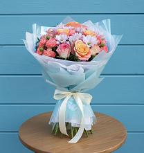 Букет цветов из:  Хризантемы и Розы в Слободе Воронежской области